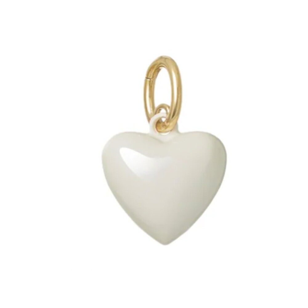 Roxanne Assoulin The Mini Puffy Heart Necklace Cream White Pure Heart - Picture 2 of 3